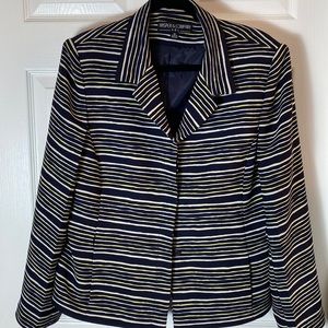 Kasper & Company ASL Pinstripes Jacket Hidden Button Front closure Size 16